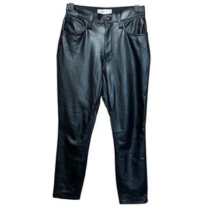 Abercrombie & Fitch Womens Black Faux Leather The Skinny High Rise Pants Size 25